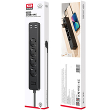 Фільтр мережі XO WL10 4 розетки 1.8 м 10А black (WL10.black)