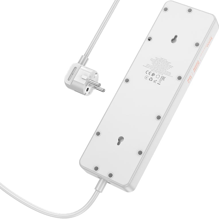 Мережевий фільтр HOCO AC14A Rico PD30W/1C3A 5 розеток 1.5 м White (6942007607186) Тип розеток роз'єм G