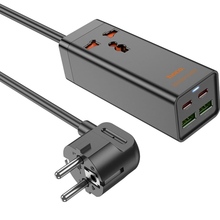Мережевий фільтр HOCO AC10A Barry PD65W GaN (2C2A with 1 socket) desktop charger 1 розетка 1.5 м Black (6942007601672)