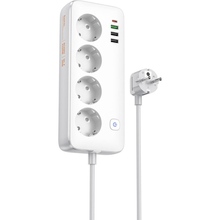 Сетевой фильтр HOCO AC22 Sunlight PD30W/1C3A EU/GER 4 розетки 1.5 м White (6942007629799)