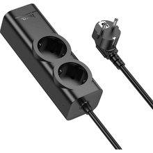 Мережевий фільтр HOCO NS10 PD67W/3C1A EU/GER 2 розетки 2 м Black (6942007638500)