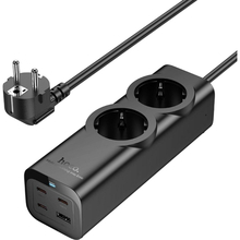 Мережевий фільтр HOCO NS10 PD67W/3C1A EU/GER 2 розетки 2 м Black (6942007638500)
