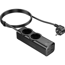 Мережевий фільтр HOCO NS10 PD67W/3C1A EU/GER 2 розетки 2 м Black (6942007638500)