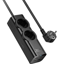 Мережевий фільтр HOCO NS10 PD67W/3C1A EU/GER 2 розетки 2 м Black (6942007638500)