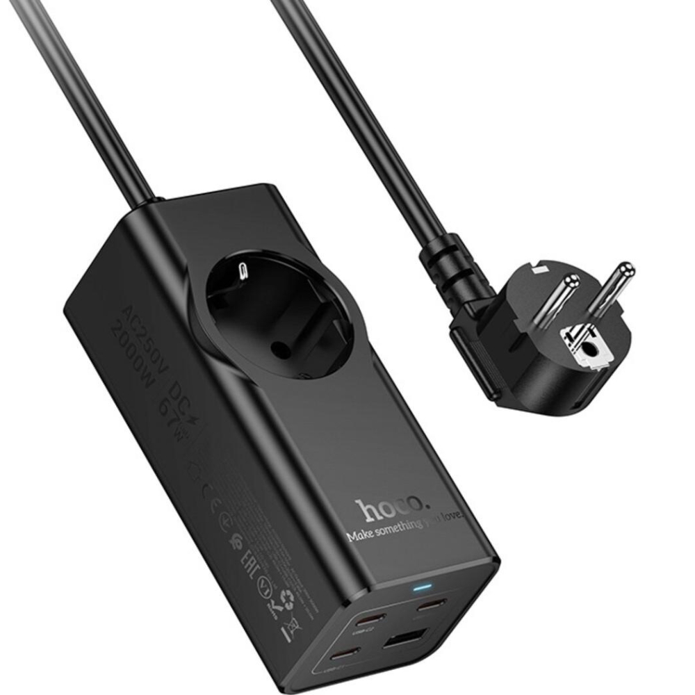 Сетевой фильтр HOCO NS9 PD67W/3C1A EU/GER 1 розетка 2 м Black (6942007638494) Сетевой фильтр HOCO NS9 PD67W/3C1A EU/GER 1 розетка 2 м Black (6942007638494)