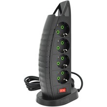 Сетевой фильтр VOLTRONIC F14 8 розеток + 4 USB 2 м 3х0.75 мм Black (F14-Black)
