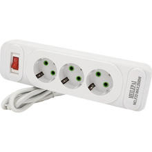 Сетевой фильтр VOLTRONIC F23 3 розетки 2м 10А 3х0.75 мм White (F23-White)