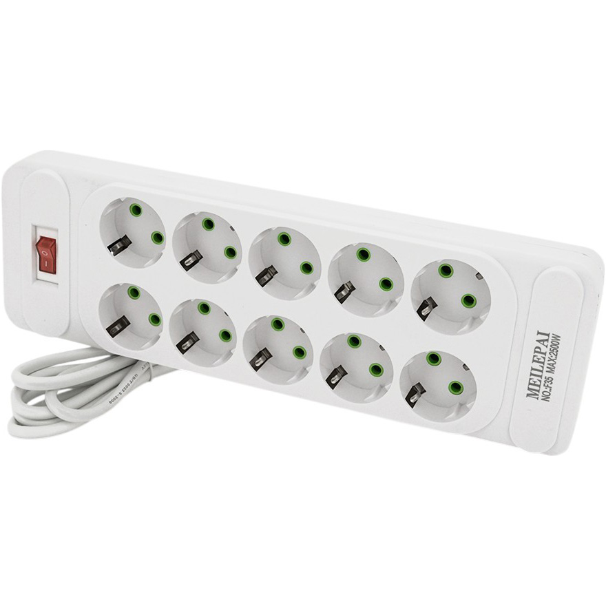 Сетевой фильтр VOLTRONIC F35 10 розеток 2м 10A 3х0.75мм White (F35-White) Сетевой фильтр VOLTRONIC F35 10 розеток 2м 10A 3х0.75мм White (F35-White)