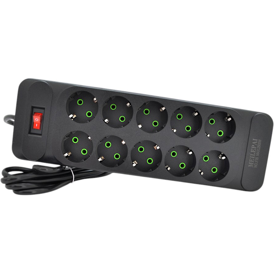 Сетевой фильтр VOLTRONIC F35 10 розеток 2м 10A 3х0.75мм Black (F35-Black) Сетевой фильтр VOLTRONIC F35 10 розеток 2м 10A 3х0.75мм Black (F35-Black)