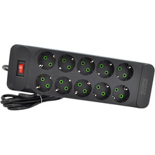 Сетевой фильтр VOLTRONIC F35 10 розеток 2м 10A 3х0.75мм Black (F35-Black)