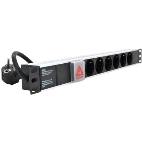 Удлинитель RITAR 6 розеток 1.8 м 10А 3х0,75мм Black (1U-M6-K-GER)