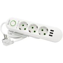 Сетевой фильтр VOLTRONIC 3 розетки+3 USB 1.5м 10А 3х0,75мм White (F03U-White)