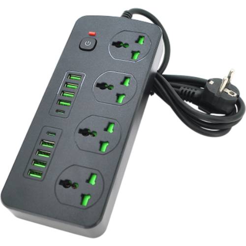 Мережевий фільтр VOLTRONIC ТВ-Т91 4 розетки+8 USB+2PD 2м 3х0,75 мм Black (Т25-Black) Мережевий фільтр VOLTRONIC ТВ-Т91 4 розетки+8 USB+2PD 2м 3х0,75 мм Black (Т25-Black)