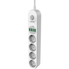 Сетевой фильтр LDNIO 4 розетки+4 USB 2м 10А 3х0,75мм Black (SE4432)