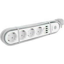 Мережевий фільтр LDNIO 4 розетки+4 USB 2м 10А 3х0,75мм Black (SE4432)