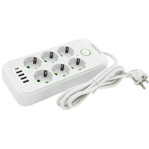 Сетевой фильтр VOLTRONIC 6 розеток+4USB+1PD 2м 16А 3х0,75 мм White (F06U-White) Сетевой фильтр VOLTRONIC 6 розеток+4USB+1PD 2м 16А 3х0,75 мм White (F06U-White)