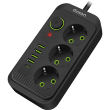 Мережевий фільтр DYXON 3 розетки 3 м 5/2.1А 1.5 мм.2 Black (DXN-3M-MFP-35PD-B)