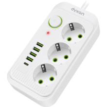 Мережевий фільтр DYXON 3 розетки 3 м 5/2.1А 1.5 мм.2 White (DXN-3M-MFP-35PD-W)