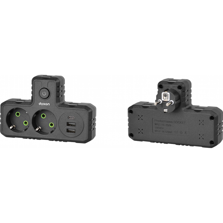 Мережевий фільтр DYXON 2 розетки 5/2.1A Black (DXN-MFP-23PD-PS-B) Мережевий фільтр DYXON 2 розетки 5/2.1A Black (DXN-MFP-23PD-PS-B)