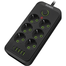 Мережевий фільтр DYXON 6 розеток 3м 5/2.1А 1.5мм2 Black (DXN-3M-MFP-65PD-B)
