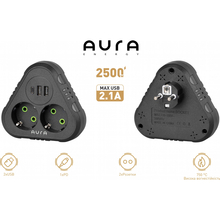 Фільтр мережі AURA Energy 2+3 USB-A + USB-C (PD) Black (AUEMFP23PDB)