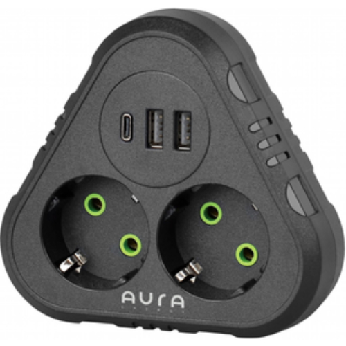 Фільтр мережі AURA Energy 2+3 USB-A + USB-C (PD) Black (AUEMFP23PDB) Фільтр мережі AURA Energy 2+3 USB-A + USB-C (PD) Black (AUEMFP23PDB)