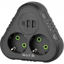 Фільтр мережі AURA Energy 2+3 USB-A + USB-C (PD) Black (AUEMFP23PDB)