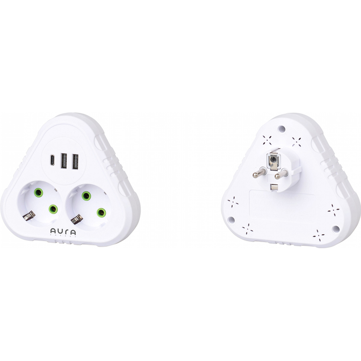 Фільтр мережі AURA Energy 2+3 USB-A + USB-C (PD) White (AUEMFP23PDW) Тип мережевий фільтр