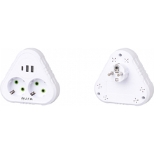 Фільтр мережі AURA Energy 2+3 USB-A + USB-C (PD) White (AUEMFP23PDW)