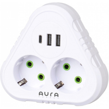 Фільтр мережі AURA Energy 2+3 USB-A + USB-C (PD) White (AUEMFP23PDW)