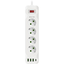 Сетевой фильтр AURA Energy 4+3 USB-A + USB-C (PD) 2 м White (AUEMFP43PD2MW)