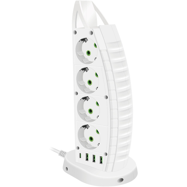 Фільтр мережі AURA Energy 8+3 USB-A + USB-C (PD) 2 м White (AUEMFP83PD2MW) Тип мережевий фільтр