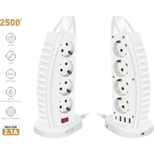 Фільтр мережі AURA Energy 8+3 USB-A + USB-C (PD) 2 м White (AUEMFP83PD2MW)
