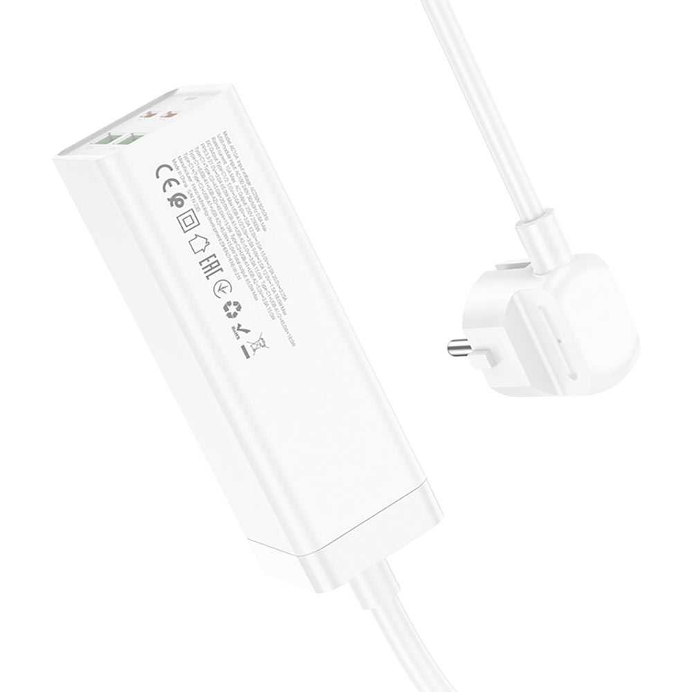Удлинитель HOCO AC10A Barry 1.5м 10А 1 розетка White (6942007601689) Максимальная сила тока 10