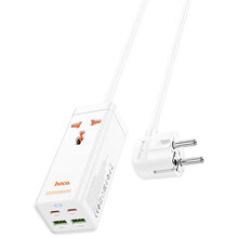 Удлинитель HOCO AC10A Barry 1.5м 10А 1 розетка White (6942007601689)