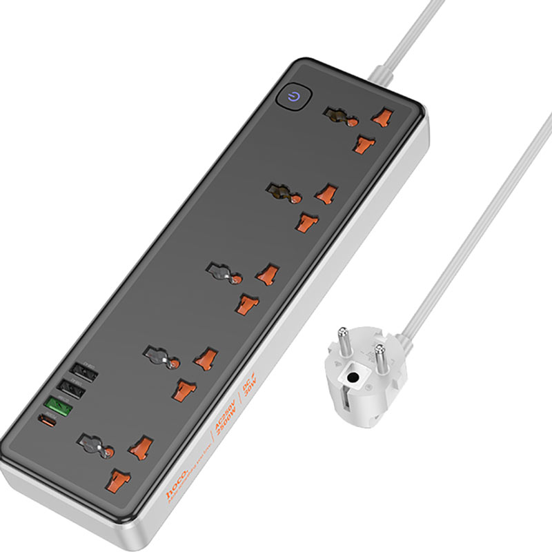 Удлинитель HOCO AC14A Rico 1.5м 10А Black (PD30W/1C3A) Тип удлинитель