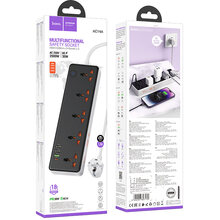 Удлинитель HOCO AC14A Rico 1.5м 10А Black (PD30W/1C3A)