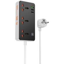 Сетевой фильтр HOCO AC8A Storm 4xUSB 3 1.5m Black (6942007600095)