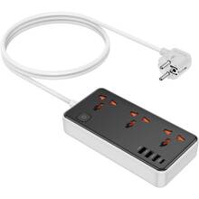 Сетевой фильтр HOCO AC8A Storm 4xUSB 3 1.5m Black (6942007600095)