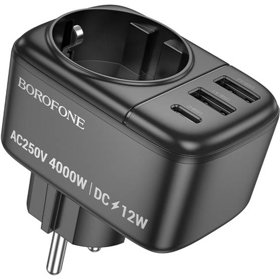 Зовнішній вигляд Перехідник BOROFONE BAC14 Wide 3xUSB 1 Black (6941991118890)