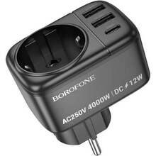Перехідник BOROFONE BAC14 Wide 3xUSB 1 Black (6941991118890)