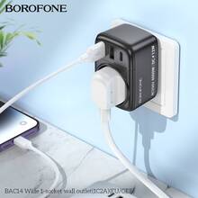 Перехідник BOROFONE BAC14 Wide 3xUSB 1 Black (6941991118890)