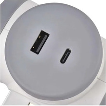 Разветвитель EMOS P0077PD 2 розетки 1xUSB-A 1xUSB-C White