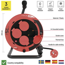 Подовжувач EMOS P082251 4 розетки 25 м Red