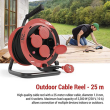Подовжувач EMOS P082251 4 розетки 25 м Red