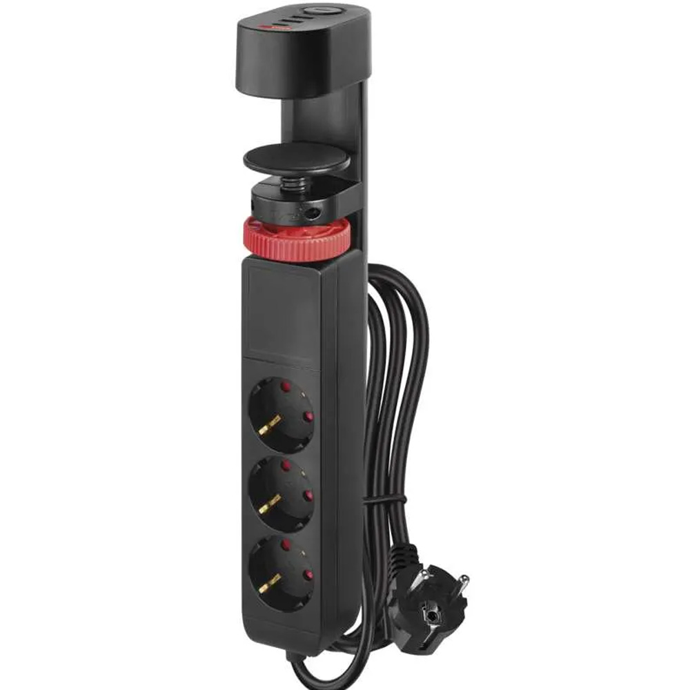 Изображение Сетевой фильтр EMOS P1321PD 3 розетки 1.5 м 2xUSB-A + 1xUSB-C Black