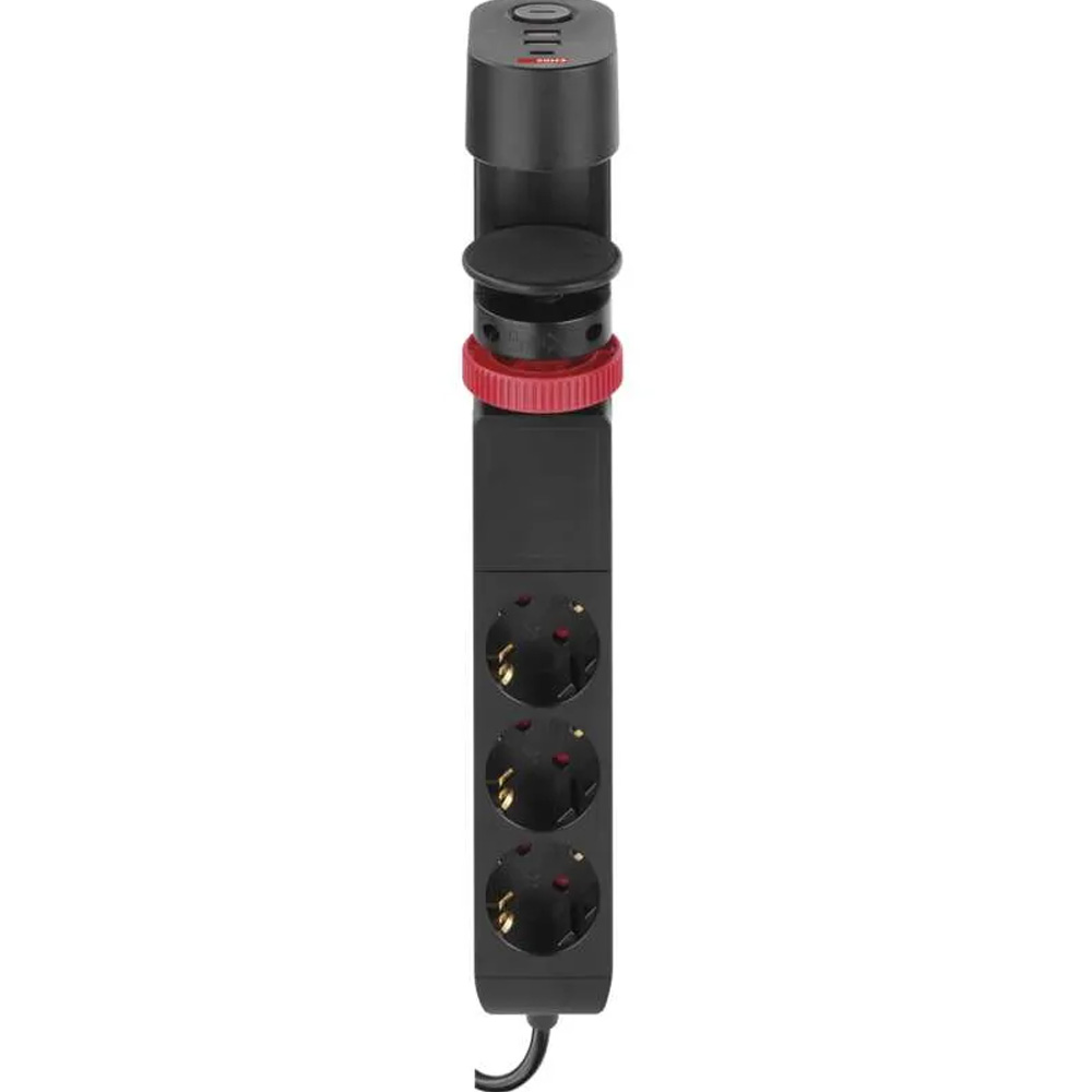 Сетевой фильтр EMOS P1321PD 3 розетки 1.5 м 2xUSB-A + 1xUSB-C Black Номинальный ток 16