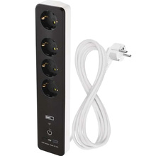 Мережевий фільтр EMOS P1422SM 4 розетки USB-A, USB-C, Wi-Fi 2 м Black