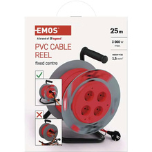 Подовжувач EMOS P19427 4 розетки 25 м Gray-red