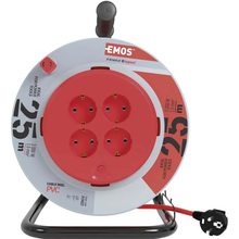 Подовжувач EMOS P19427 4 розетки 25 м Gray-red